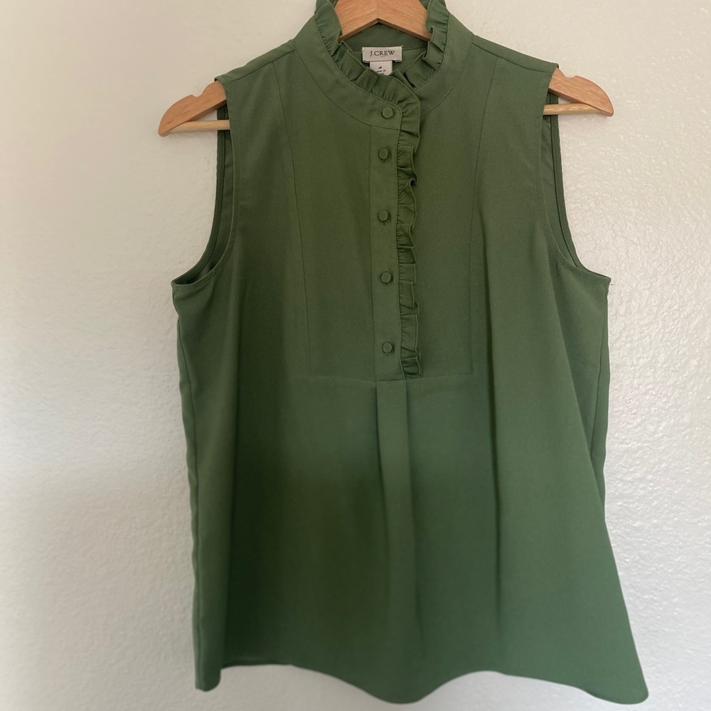 J.Crew Ruffle High Neck Sleeveless Top size 4